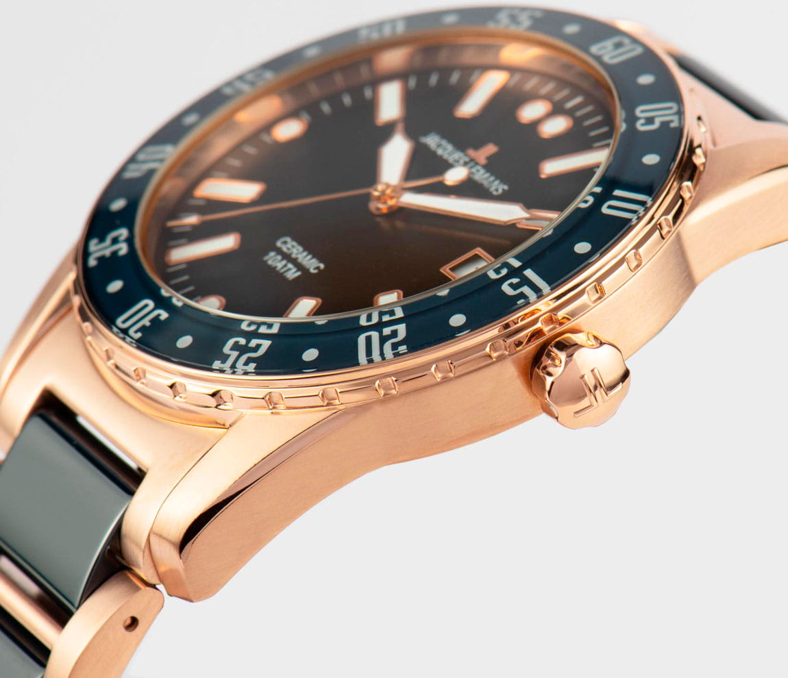 Jacques Lemans Jacques Lemans High Tech Ceramic 42-10H,  австрия мужские часы на браслете сталь + pvd + керамика боковой вид