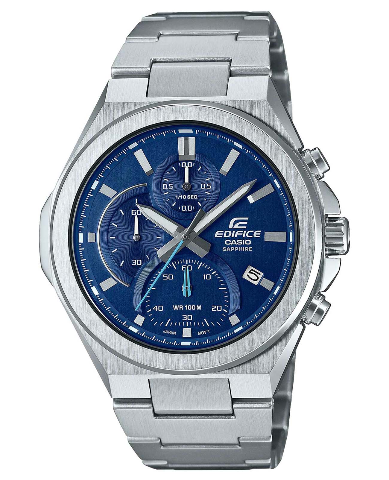 Casio Casio Edifice EFB-700D-2A  EFB-700D-2A кварцевые мужские часы синий циферблат, браслет нержавеющая сталь — вид спереди