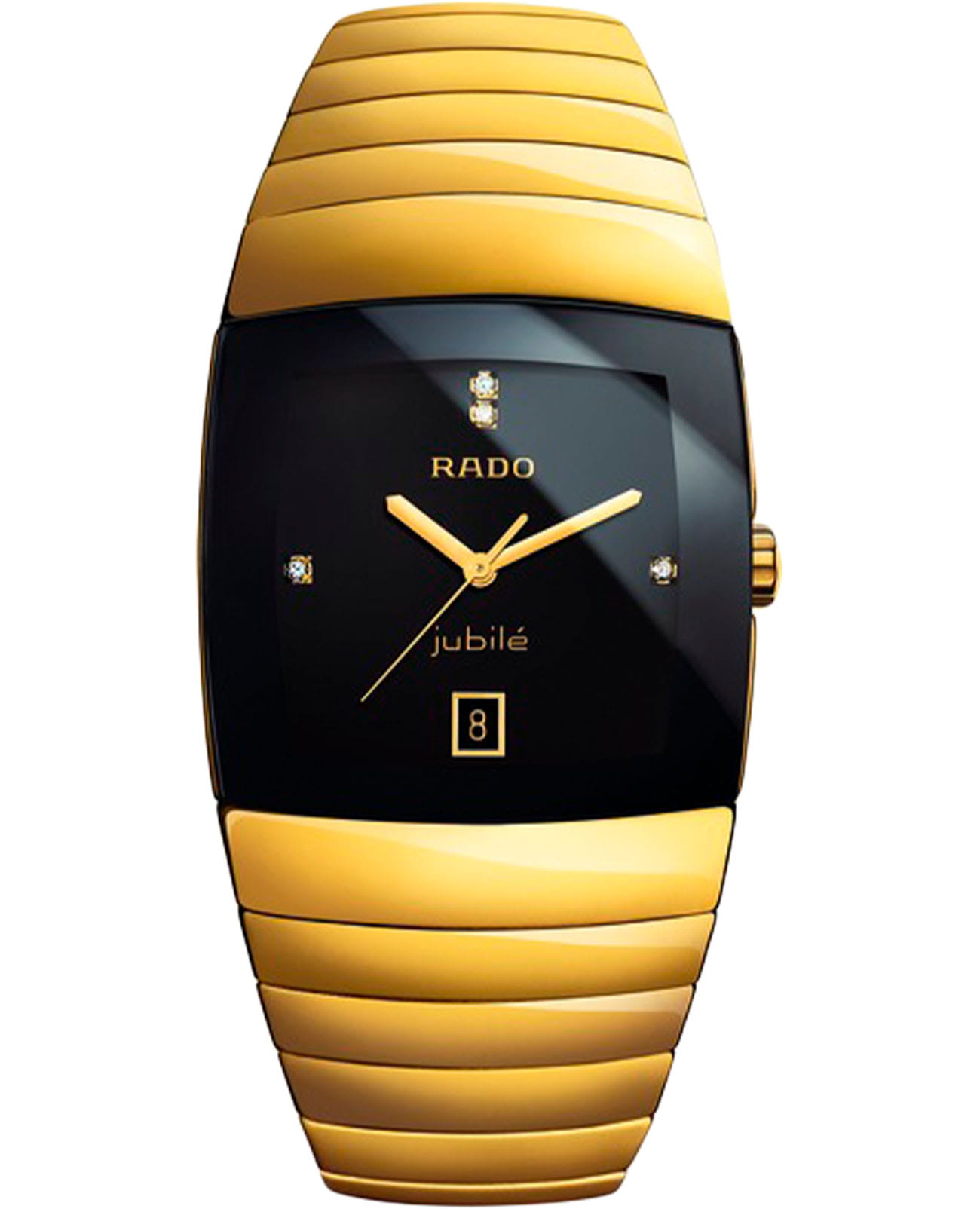Rado Rado Sintra R13840712  R13840712 кварцевые мужские часы черный циферблат, браслет ceramos™ — вид спереди