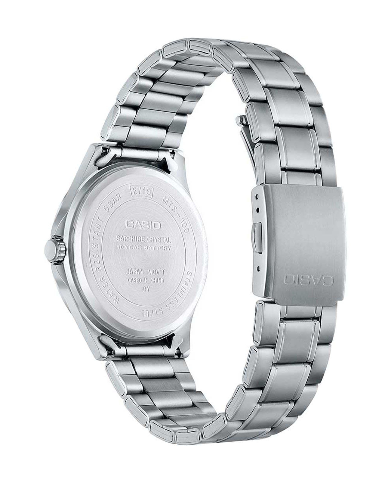 Casio Casio Collection MTS-100D-1A, collection япония мужские часы на браслете нержавеющая сталь боковой вид