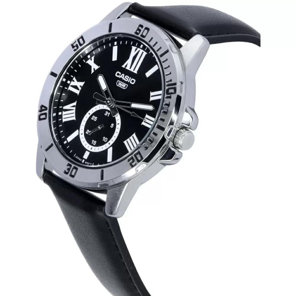 Casio Casio Collection MTP-VD200L-1B, collection япония мужские часы на браслете кожаный боковой вид