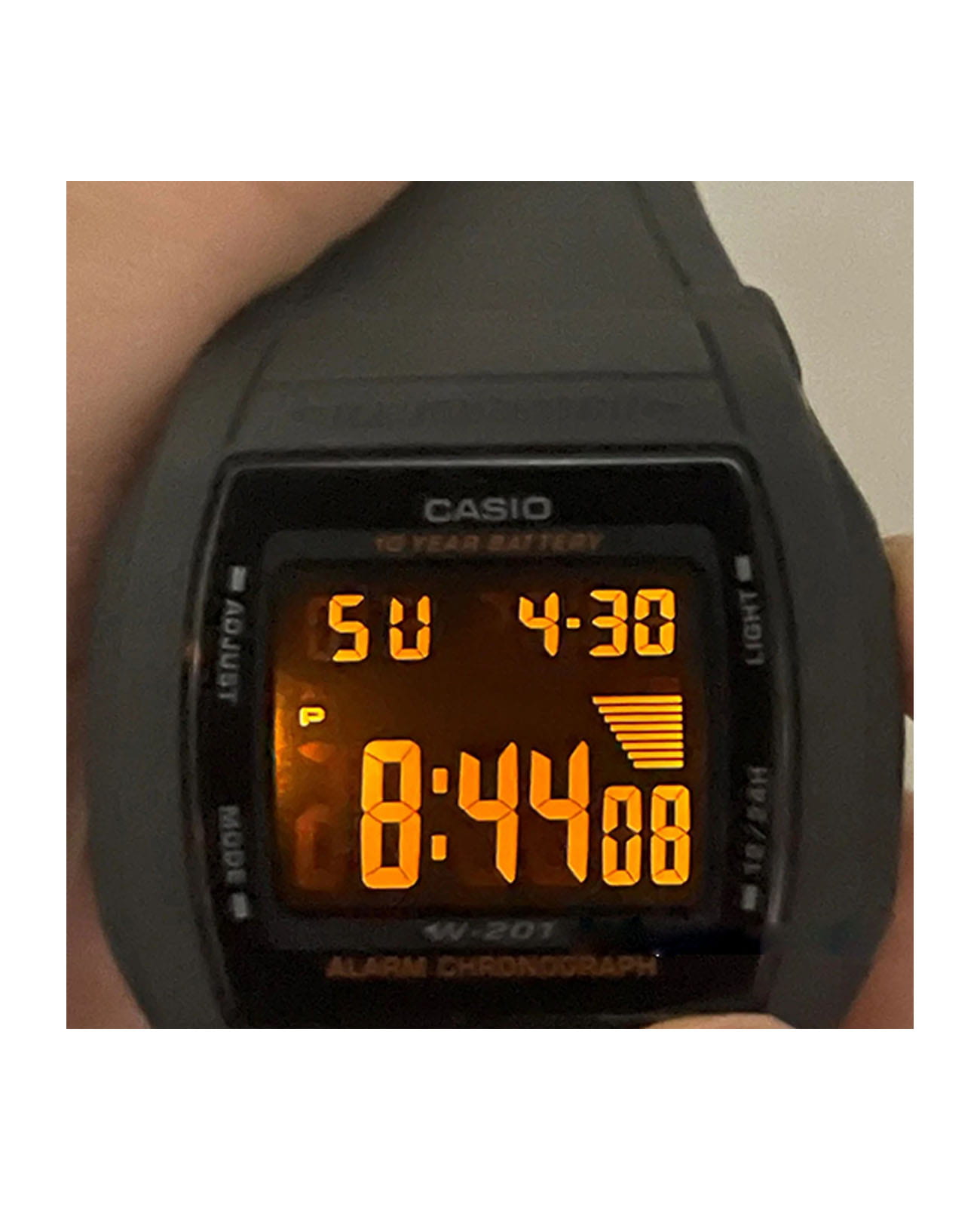 Casio Casio Collection W-201-1BVEG кварцевые мужские часы часы крупный план зеленый циферблата