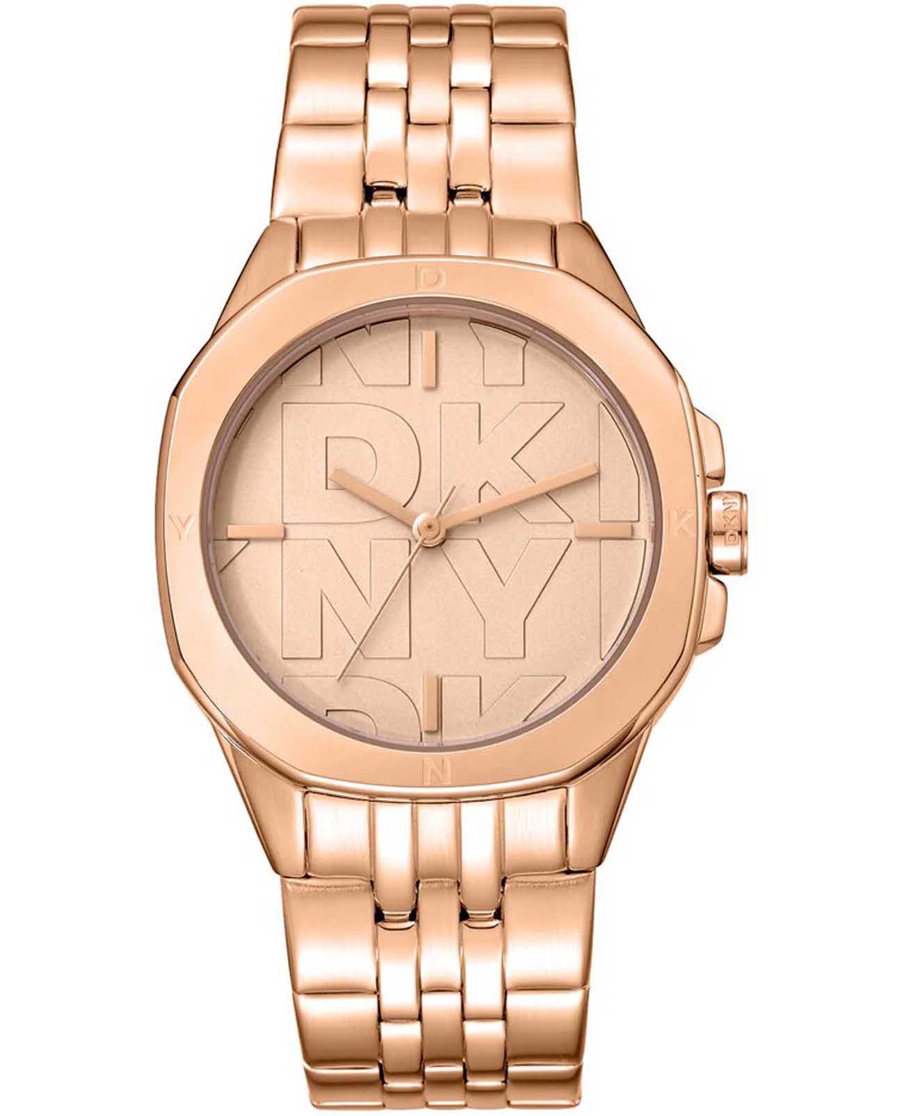 DKNY DKNY Brooklyn Midi DK1L012M0075  DK1L012M0075 кварцевые женские часы золотой циферблат, браслет нержавеющая сталь с ip-покрытием — вид спереди