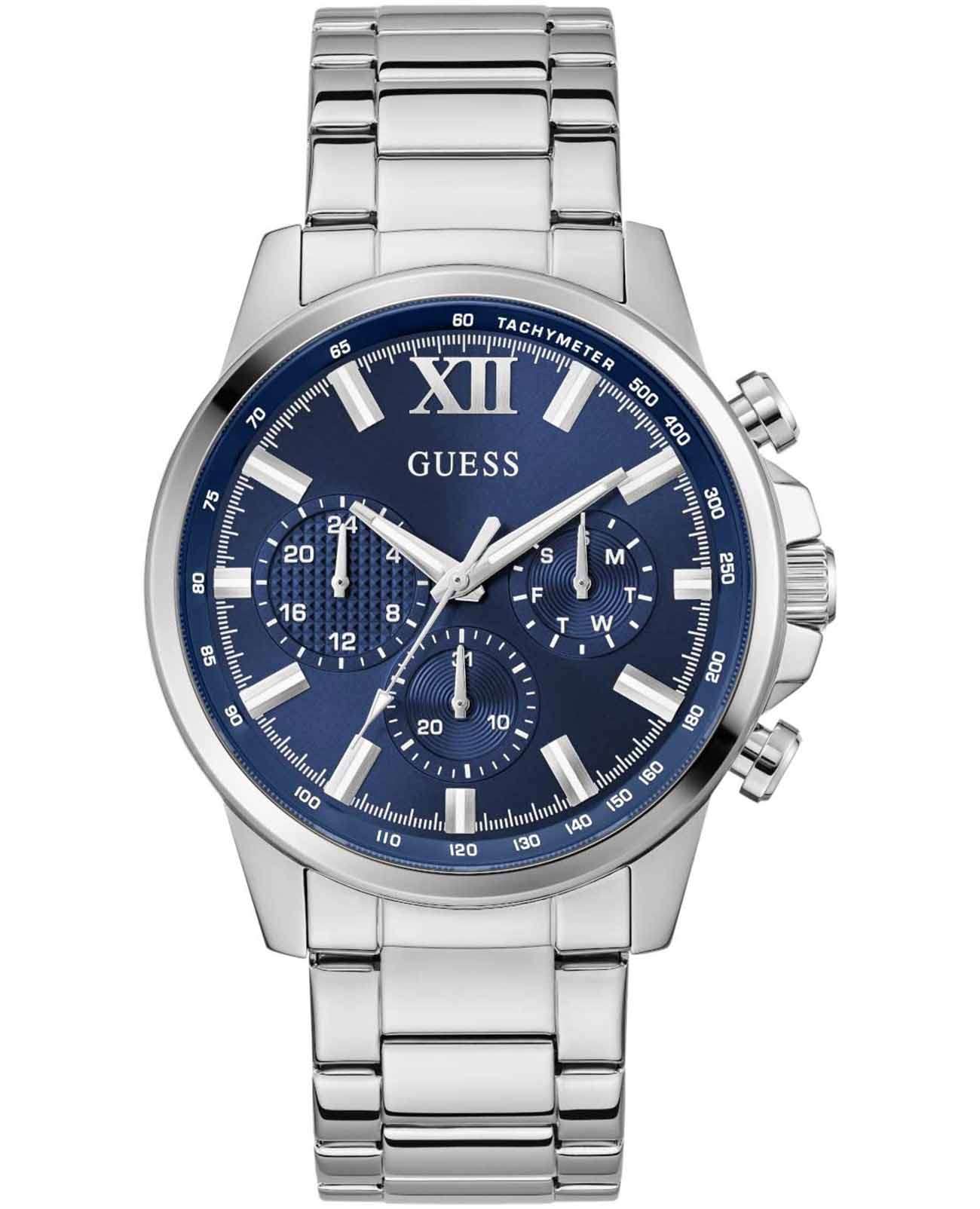 Guess Guess Sport GW0900G4  GW0900G4 кварцевые мужские часы синий циферблат, браслет нержавеющая сталь — вид спереди