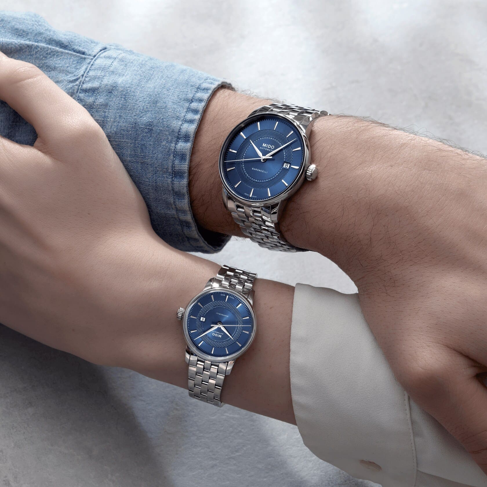 Mido Mido Baroncelli Signature M037.407.11.041.01 мужские часы синий циферблат на запястье