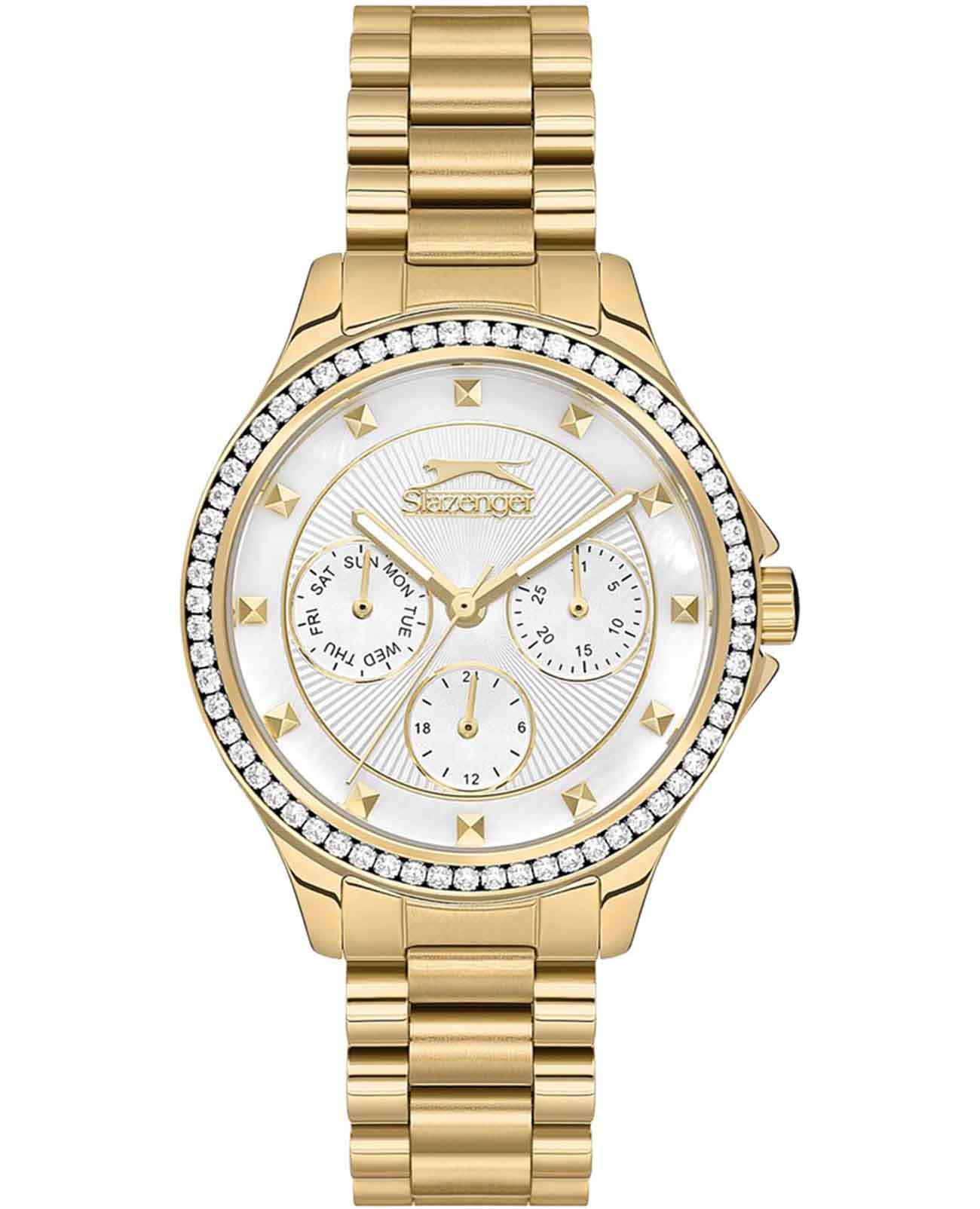 Slazenger Slazenger SL.09.2241.4.06  SL.09.2241.4.06 кварцевые женские часы серебристый циферблат, браслет нержавеющая сталь с ip-покрытием — вид спереди