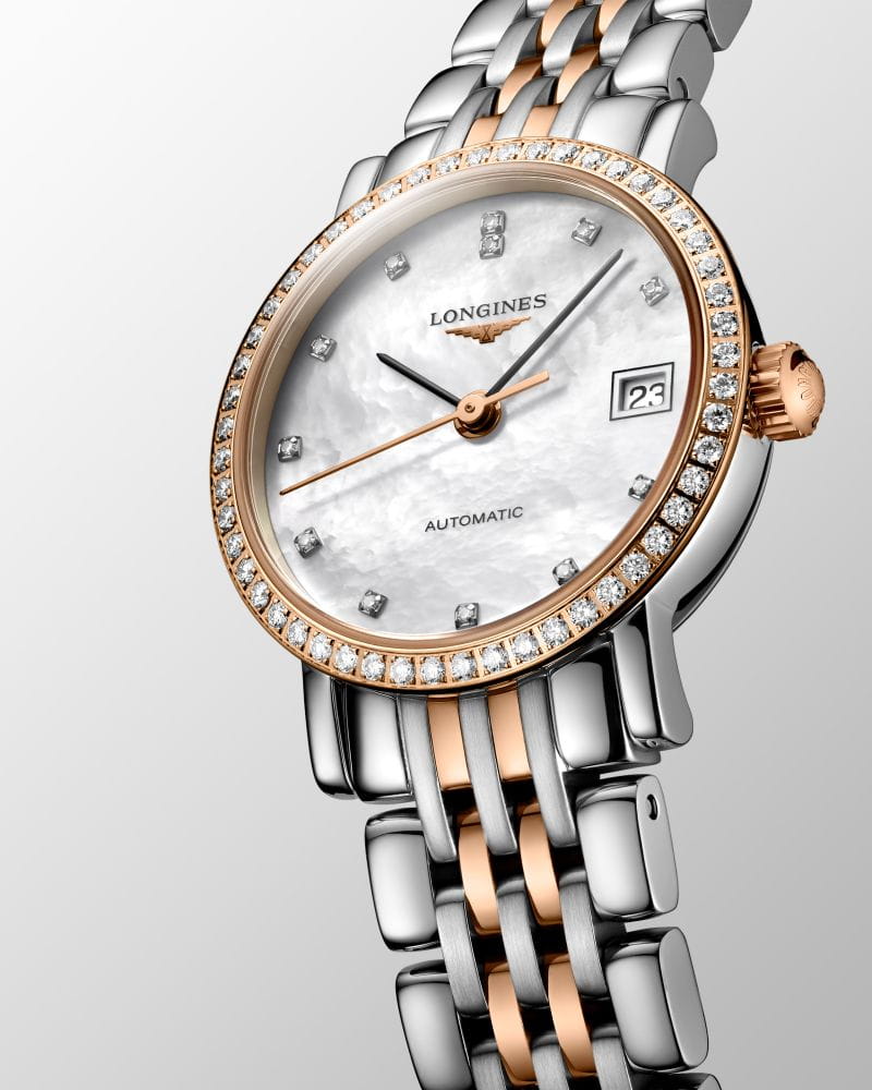 Longines Longines Elegant Collection L4.309.5.88.7, elegant collection швейцария женские часы на браслете нержавеющая сталь + золото 18к боковой вид