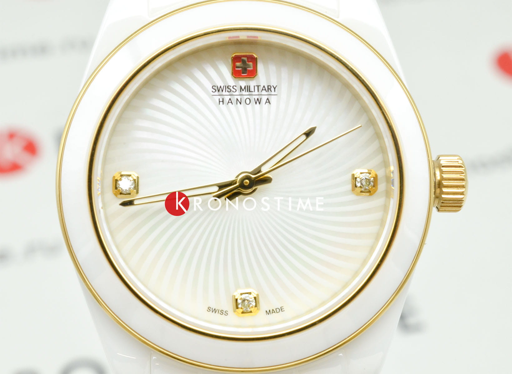 Swiss Military Hanowa Swiss Military Hanowa Swiss Recruit Lady Ceramic SMWLG0005102,  швейцария женские часы на браслете сталь + ip + керамика боковой вид