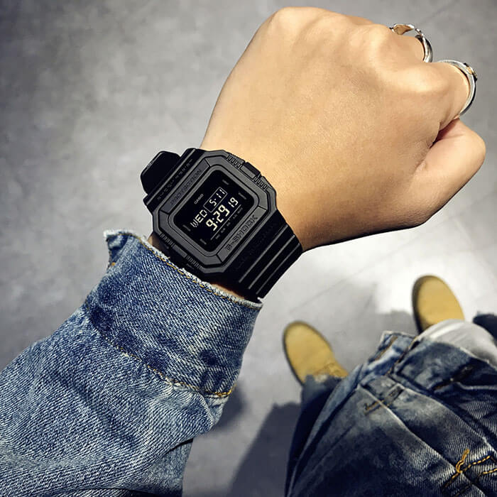 Casio Casio G-Shock DW-D5500BB-1 — полный набор фото мужские часы япония