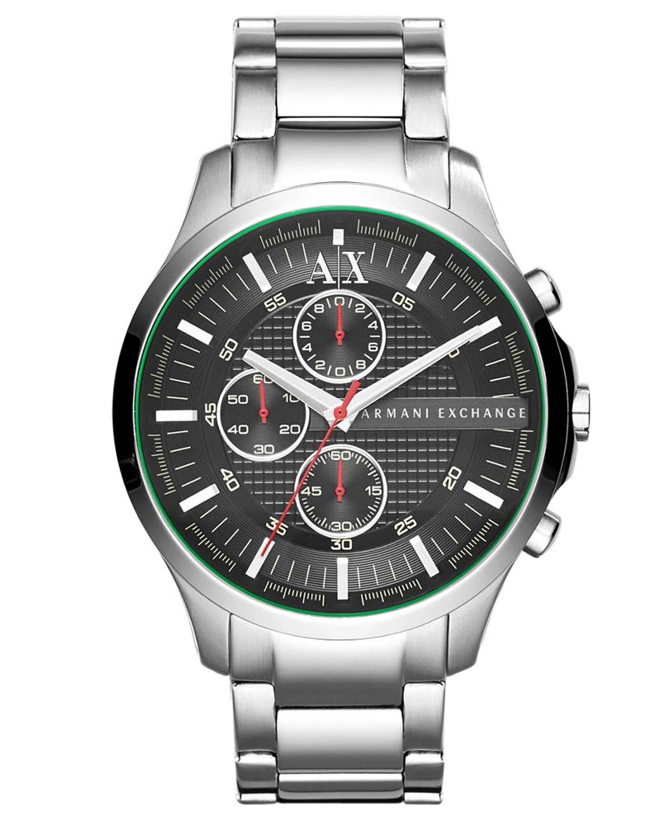 Armani Exchange Armani Exchange Drexler  AX2163  AX2163 кварцевые мужские часы черный циферблат, браслет нержавеющая сталь — вид спереди