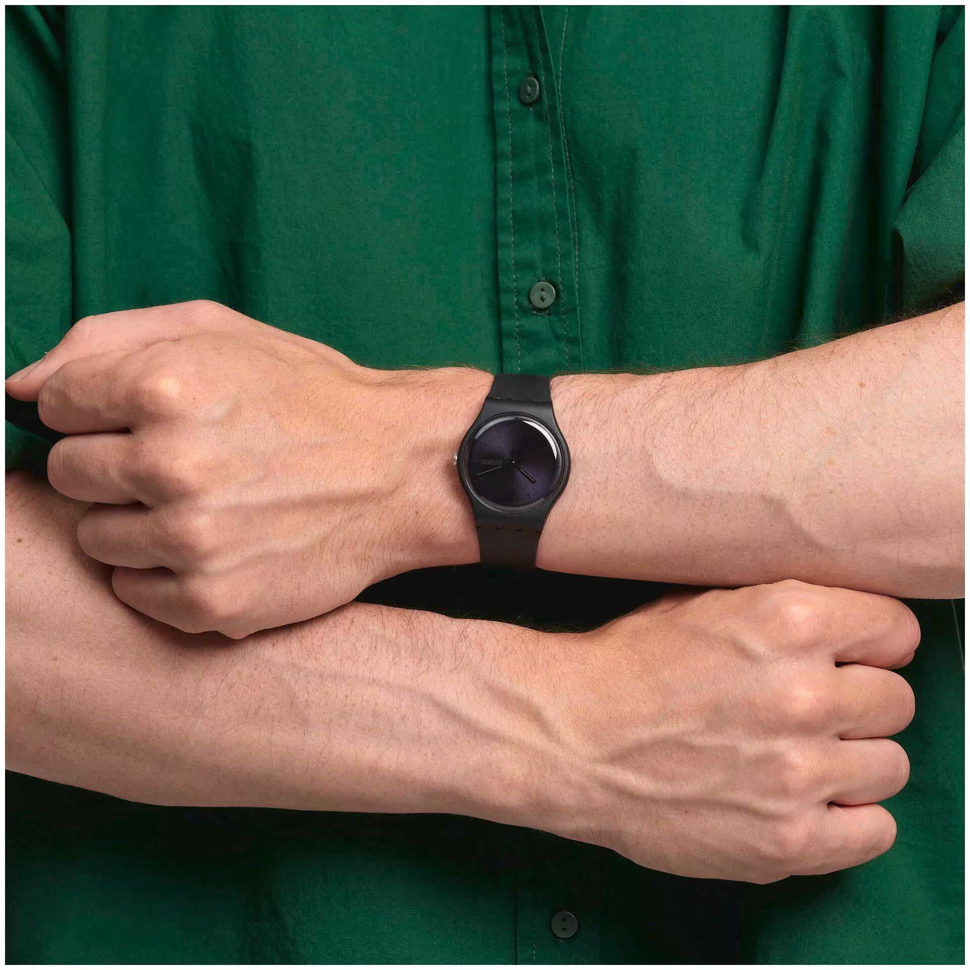 Swatch Swatch New Gent Biosourced SO29B706 женские часы черный циферблат на запястье