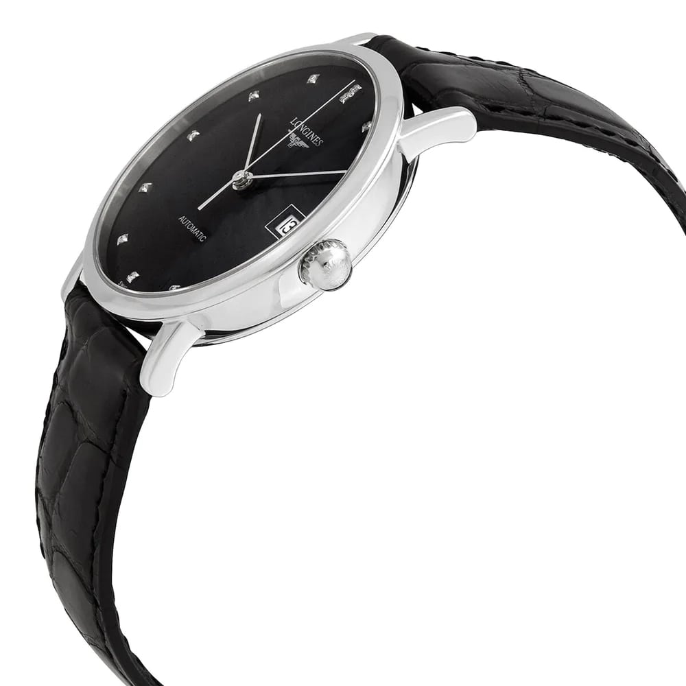 Longines Longines Elegant Collection L4.809.4.57.2, elegant collection швейцария женские часы на браслете кожаный боковой вид