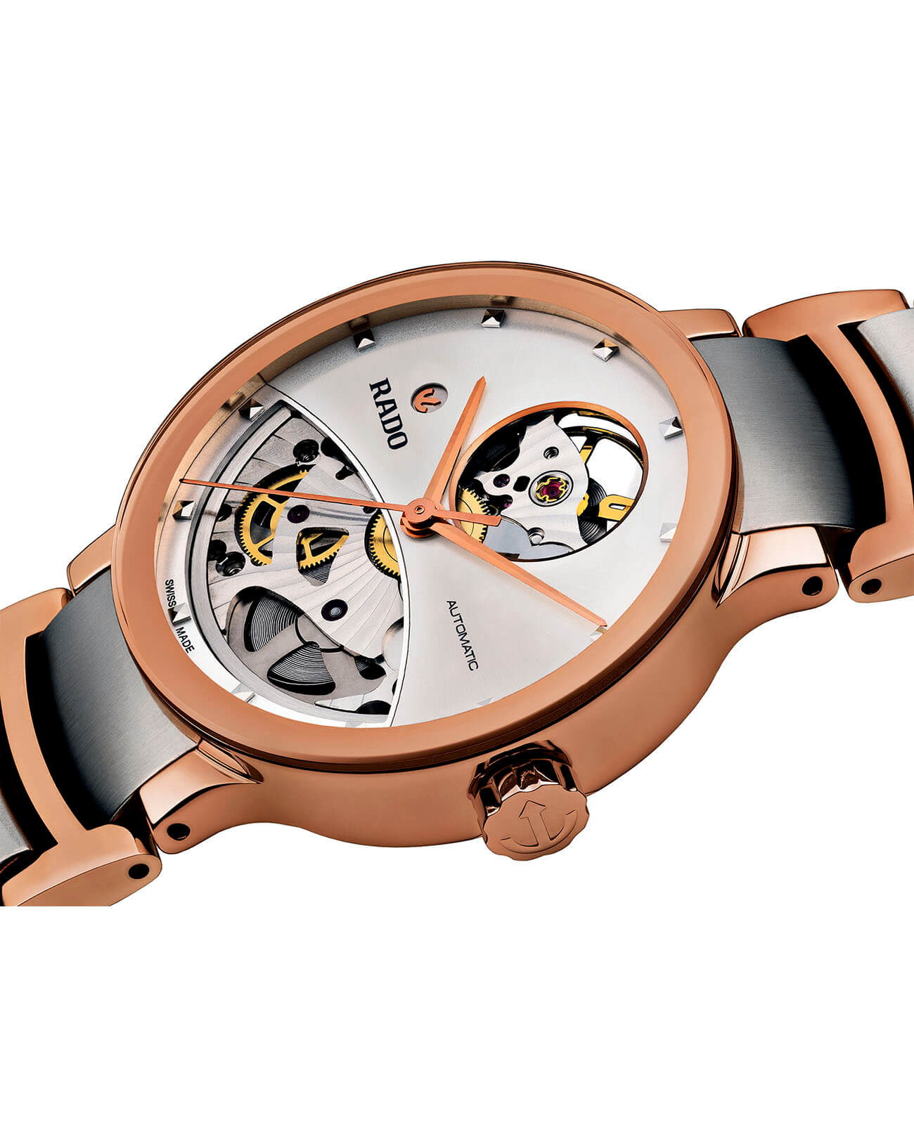 Rado Rado Centrix Automatic Open Heart R30248012, centrix швейцария женские часы на браслете сталь c pvd покрытием боковой вид