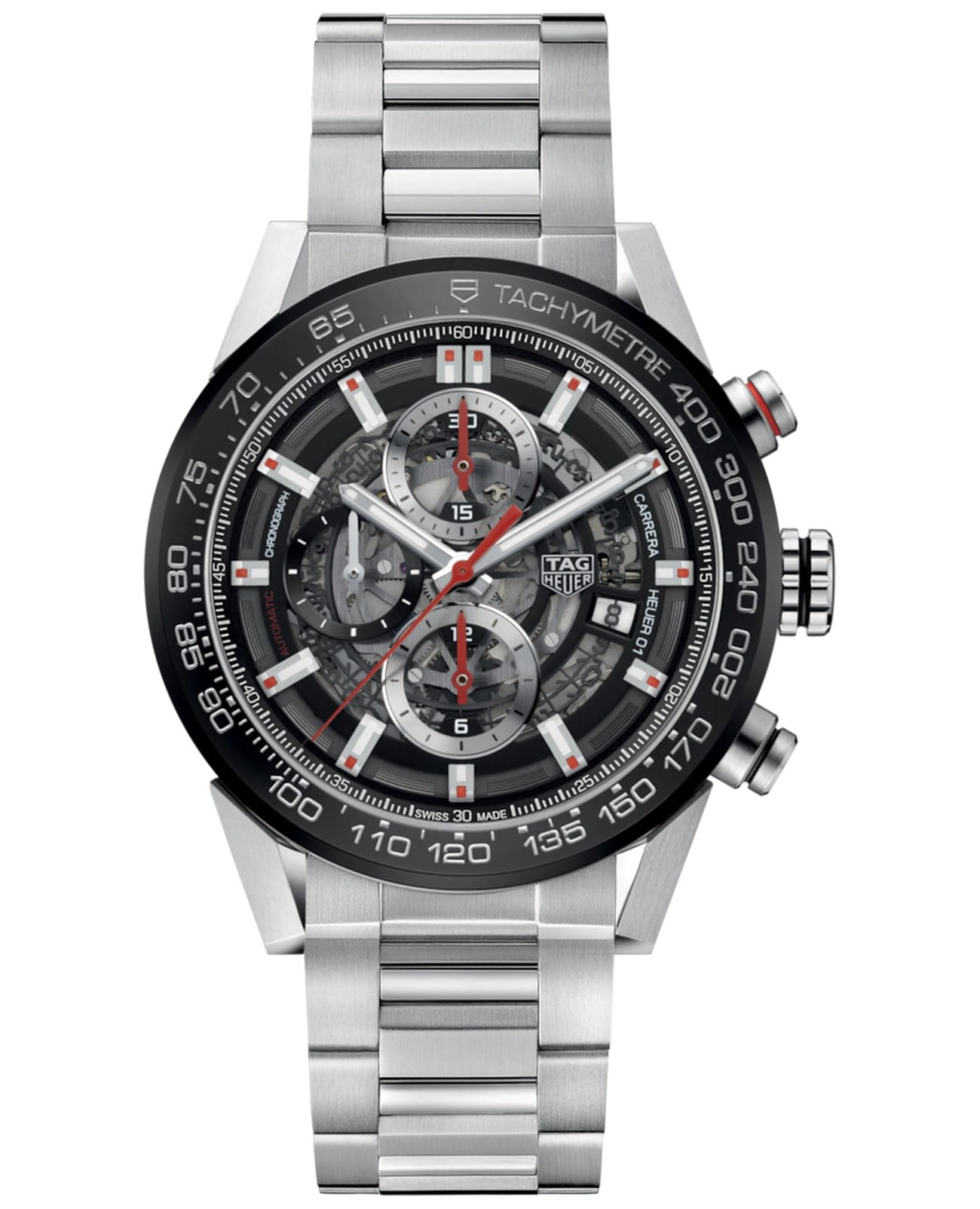 TAG Heuer TAG Heuer Carrera CAR201V.BA0714  CAR201V.BA0714 механические мужские часы цветной циферблат, браслет нержавеющая сталь — вид спереди