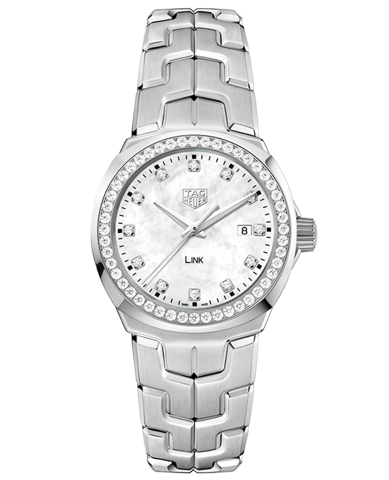 TAG Heuer TAG Heuer Link WBC1316.BA0600  WBC1316.BA0600 кварцевые женские часы перламутровый циферблат, браслет нержавеющая сталь — вид спереди