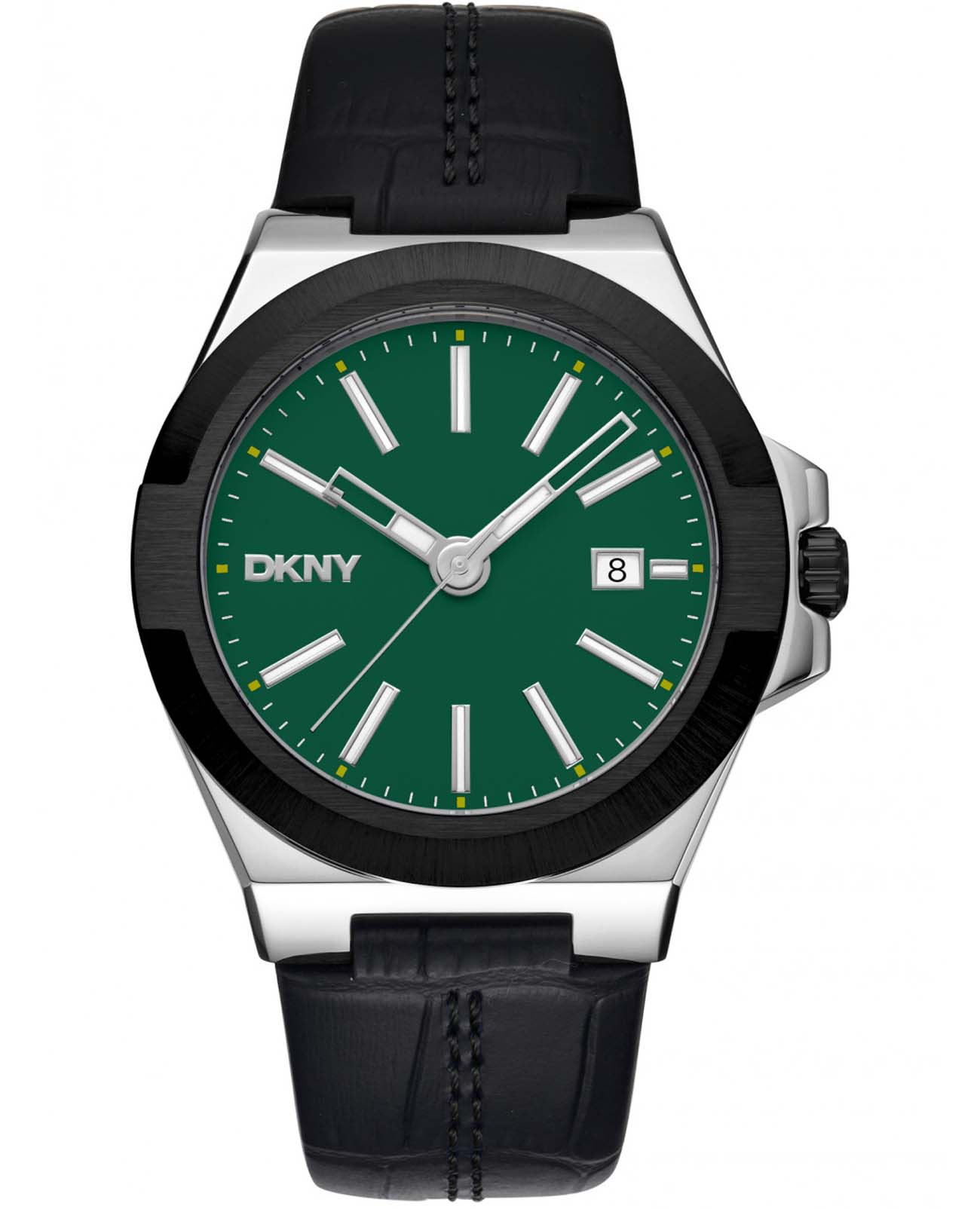 DKNY DKNY Modernist DK1G047L0045  DK1G047L0045 кварцевые мужские часы зеленый циферблат, браслет кожаный — вид спереди