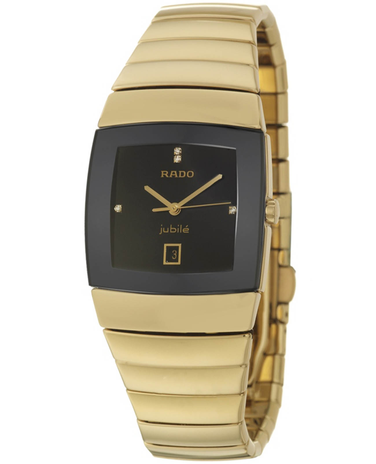 Rado Rado Sintra R13842712  R13842712 кварцевые мужские часы черный циферблат, браслет ceramos™ — вид спереди