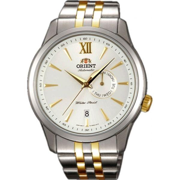 Orient Orient ES00001W (FES00001W)  FES00001W механические мужские часы шампань циферблат, браслет  — вид спереди