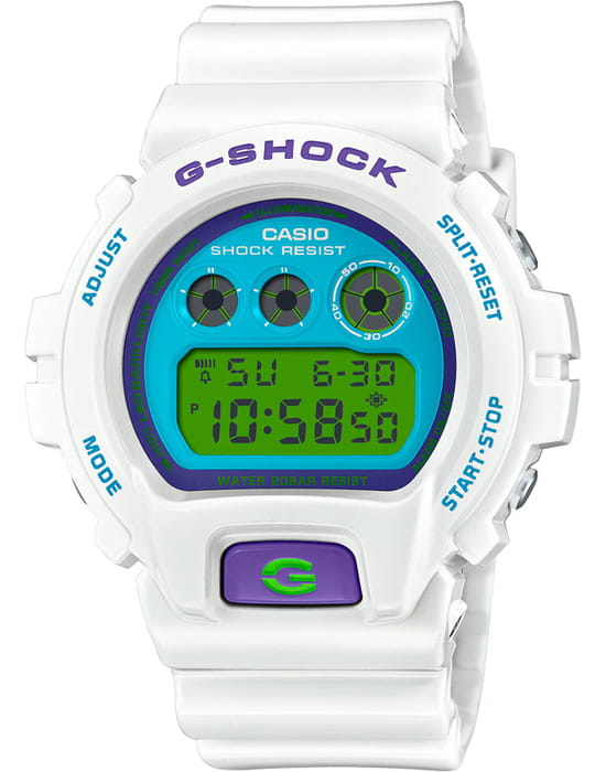 Casio Casio G-Shock DW-6900RCS-7DR (DW-6900RCS-7)  DW-6900RCS-7DR электронные мужские часы  циферблат, браслет пластик — вид спереди