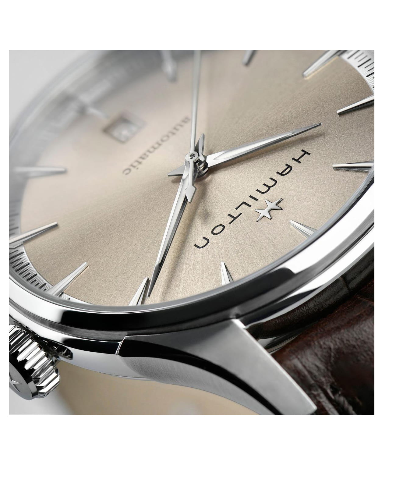 Hamilton Hamilton Jazzmaster Gents Auto H32475520, jazzmaster швейцария мужские часы на браслете кожаный боковой вид