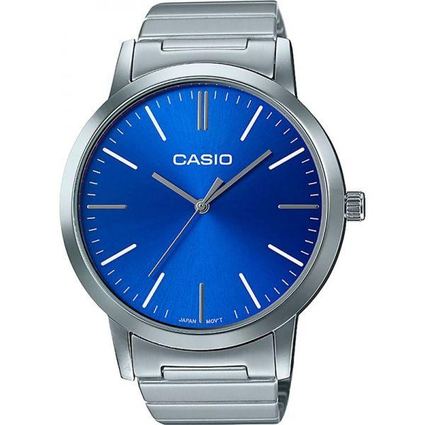 Casio Casio LTP-E118D-2A  LTP-E118D-2A кварцевые женские часы синий циферблат, браслет  — вид спереди