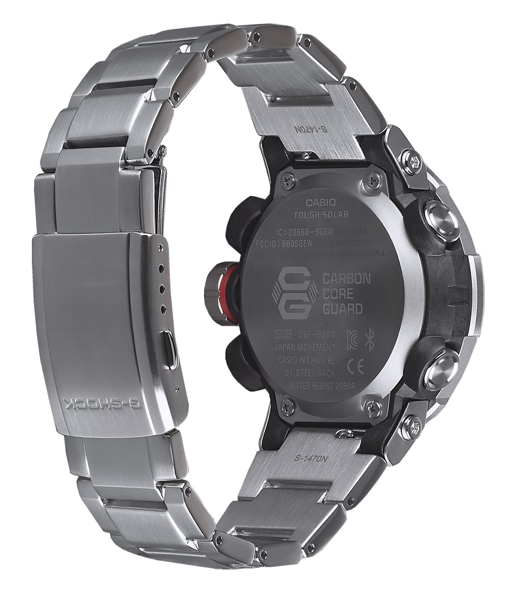 Casio Casio G-Shock GST-B200D-1A, g-shock япония мужские часы на браслете нержавеющая сталь боковой вид