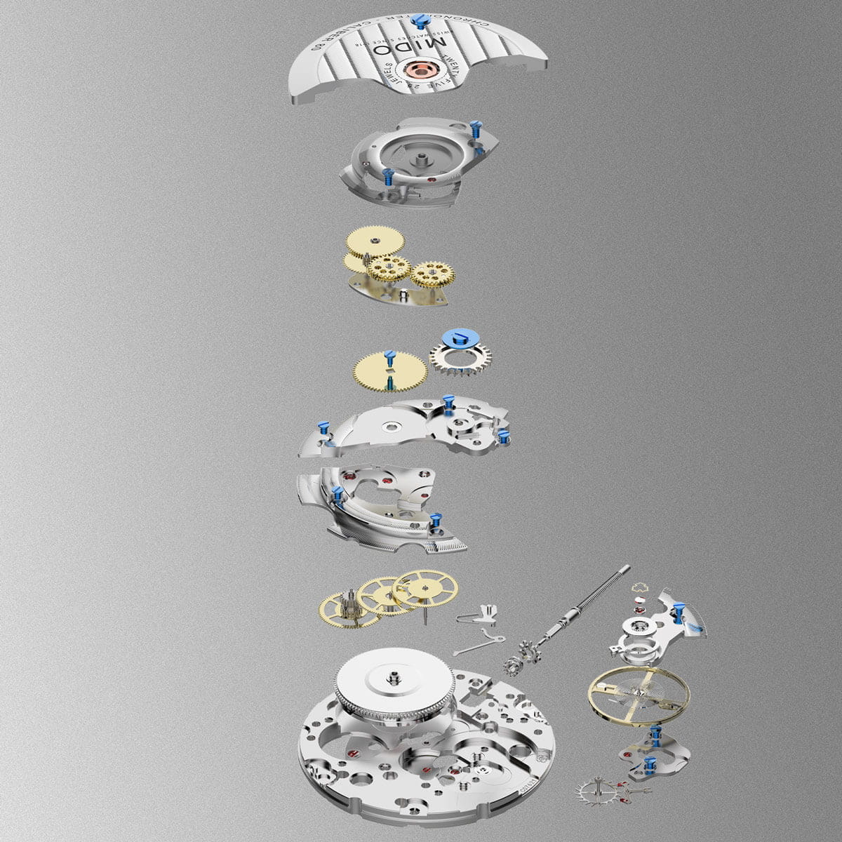 Оригинальные часы Mido Mido Baroncelli M027.407.36.013.00 механические калибр механизма  общий вид