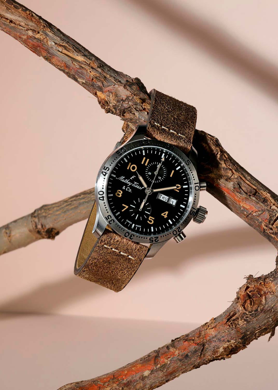 Mathey-Tissot Mathey-Tissot Type 21 H1821CHATLNO,  швейцария мужские часы на браслете кожаный боковой вид