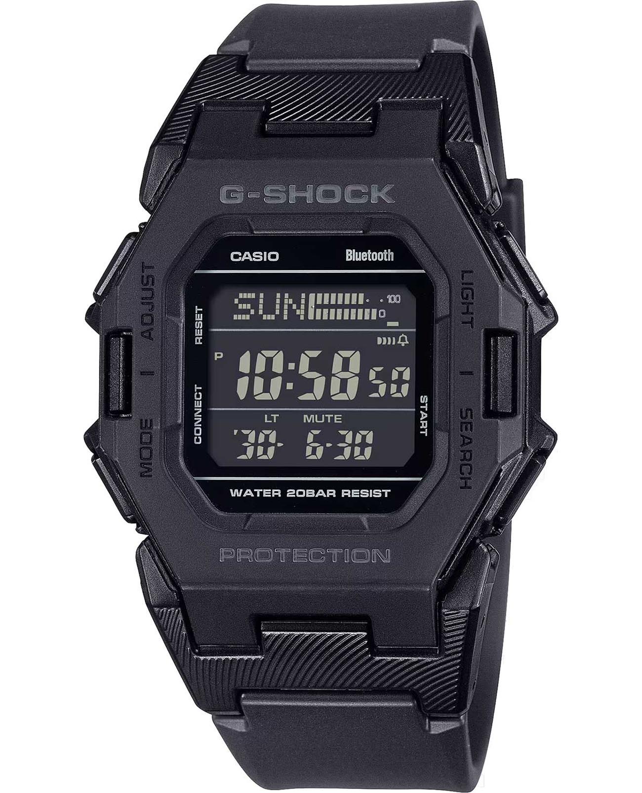Casio Casio G-Shock GD-B500-1DR (GD-B500-1)  GD-B500-1 электронные мужские часы черный циферблат, браслет полимер — вид спереди