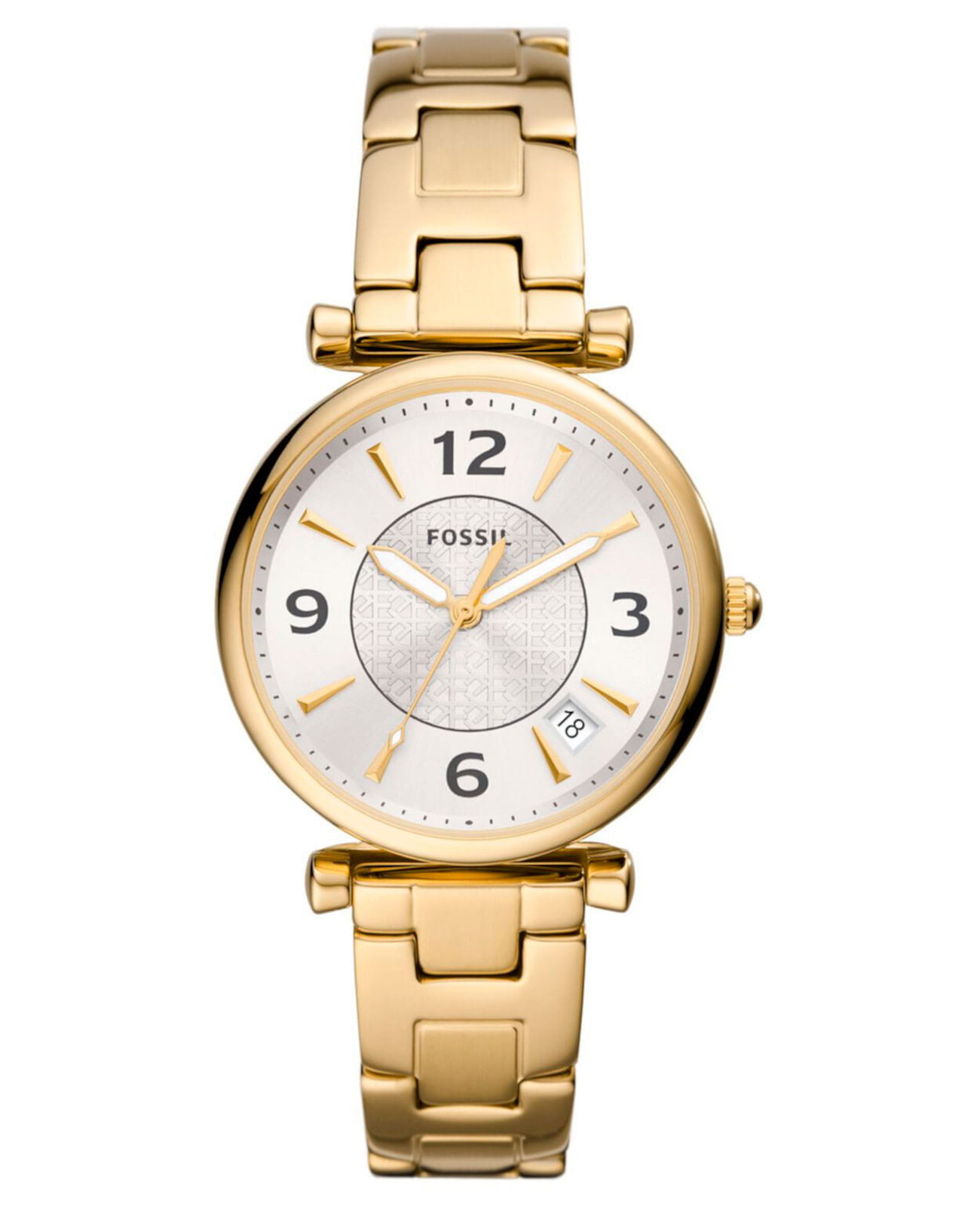 Fossil Fossil Carlie ES5159  ES5159 кварцевые женские часы шампань циферблат, браслет нержавеющая сталь с ip-покрытием — вид спереди