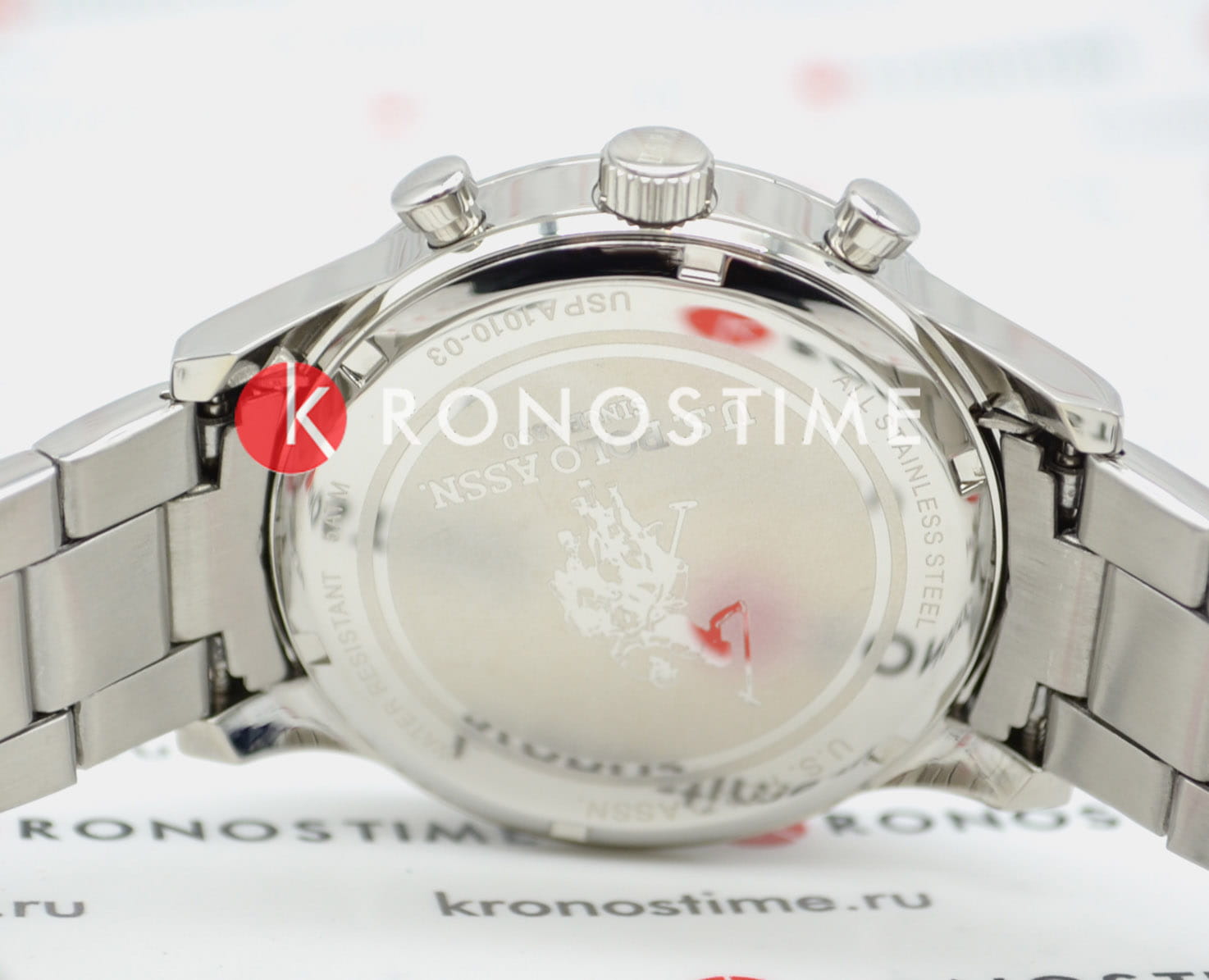 U.S. Polo Assn. U.S. Polo Assn. Crossing USPA1010-03 кварцевые мужские часы часы крупный план синий циферблата