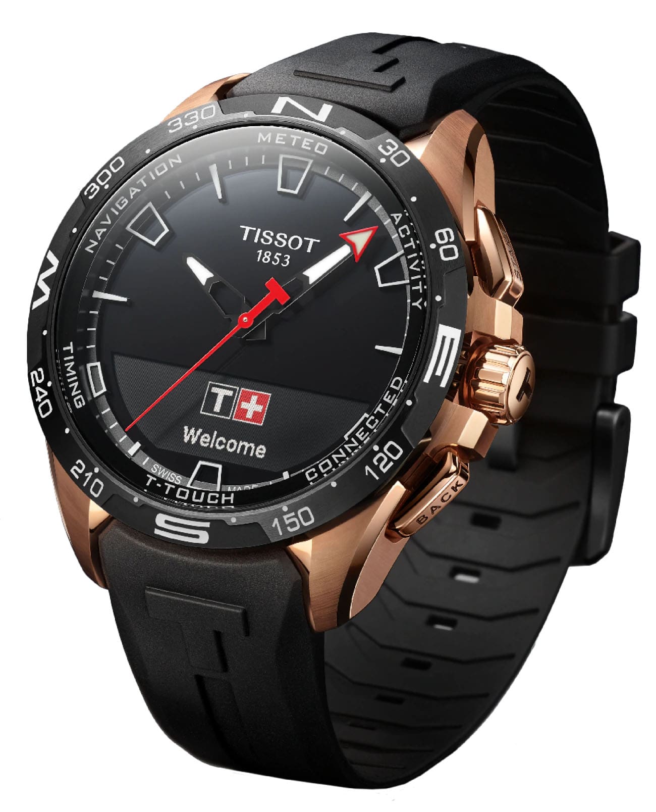 Tissot Tissot T-Touch Connect Solar T121.420.47.051.02, t-sport швейцария мужские часы на браслете каучук боковой вид