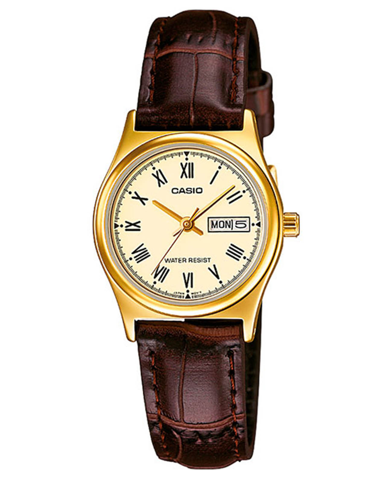 Casio Casio Collection LTP-V006GL-9B  LTP-V006GL-9B кварцевые женские часы шампань циферблат, браслет кожаный — вид спереди