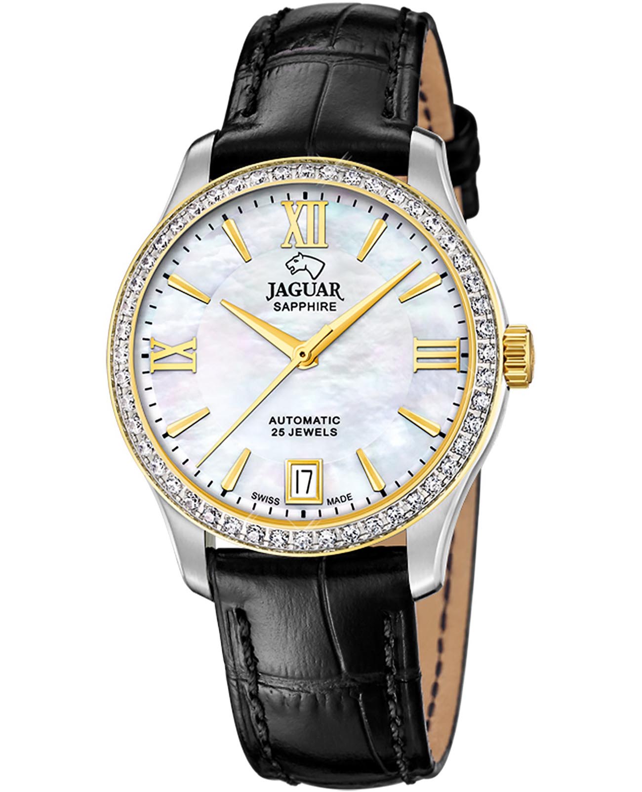 Jaguar Jaguar Automatic Woman J998/B  J998/B механические женские часы черный циферблат, браслет кожаный — вид спереди