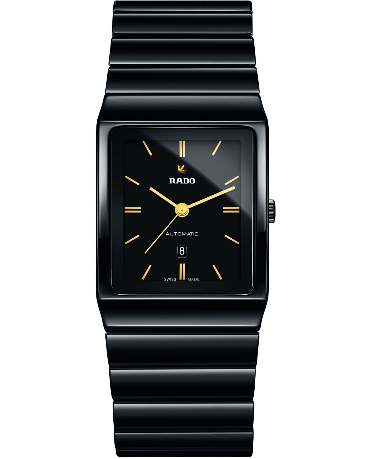 Rado Rado Ceramica Automatic R21807182 Automatic R21807182 механические мужские часы черный циферблат, браслет высокотехнологичная керамика — вид спереди