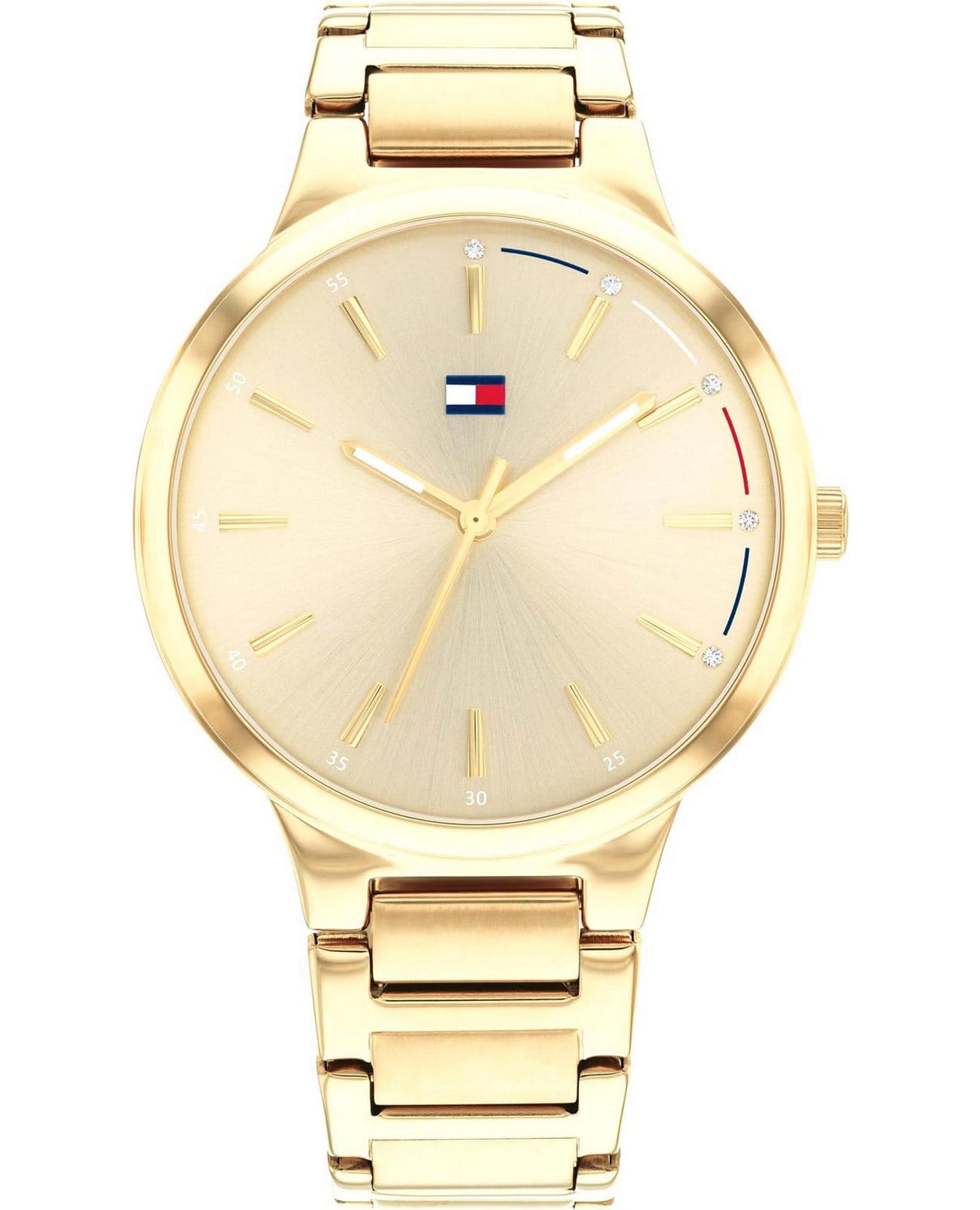 Tommy Hilfiger Tommy Hilfiger Classic 1782402  1782402 кварцевые женские часы золотой циферблат, браслет нержавеющая сталь — вид спереди