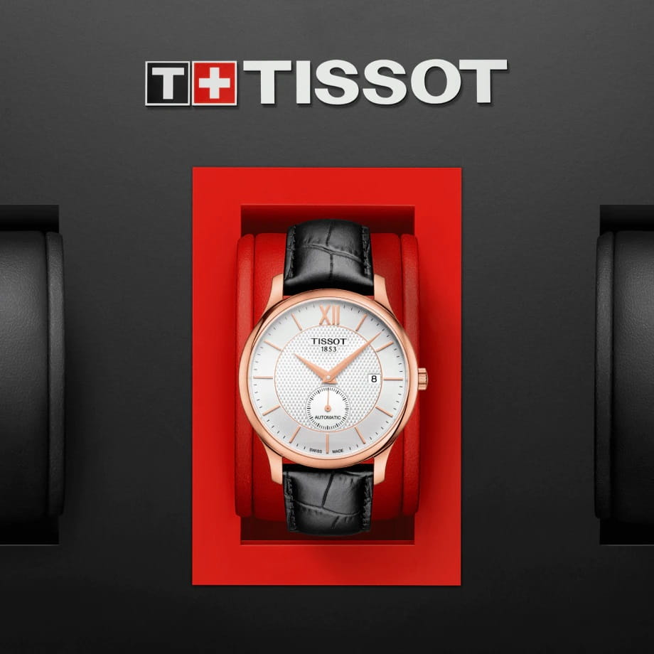 Оригинальные часы Tissot Tissot Tradition Automatic Small Second T063.428.36.038.00 механические калибр механизма eta 2825-2 общий вид