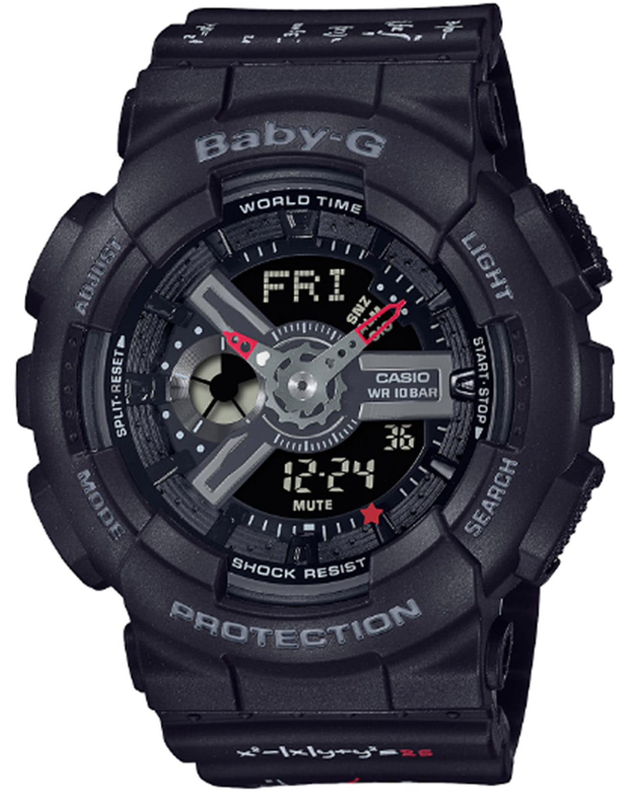 Casio Casio Lover's Pair Model LOV-21A-1ADR, g-shock япония  на браслете резина боковой вид