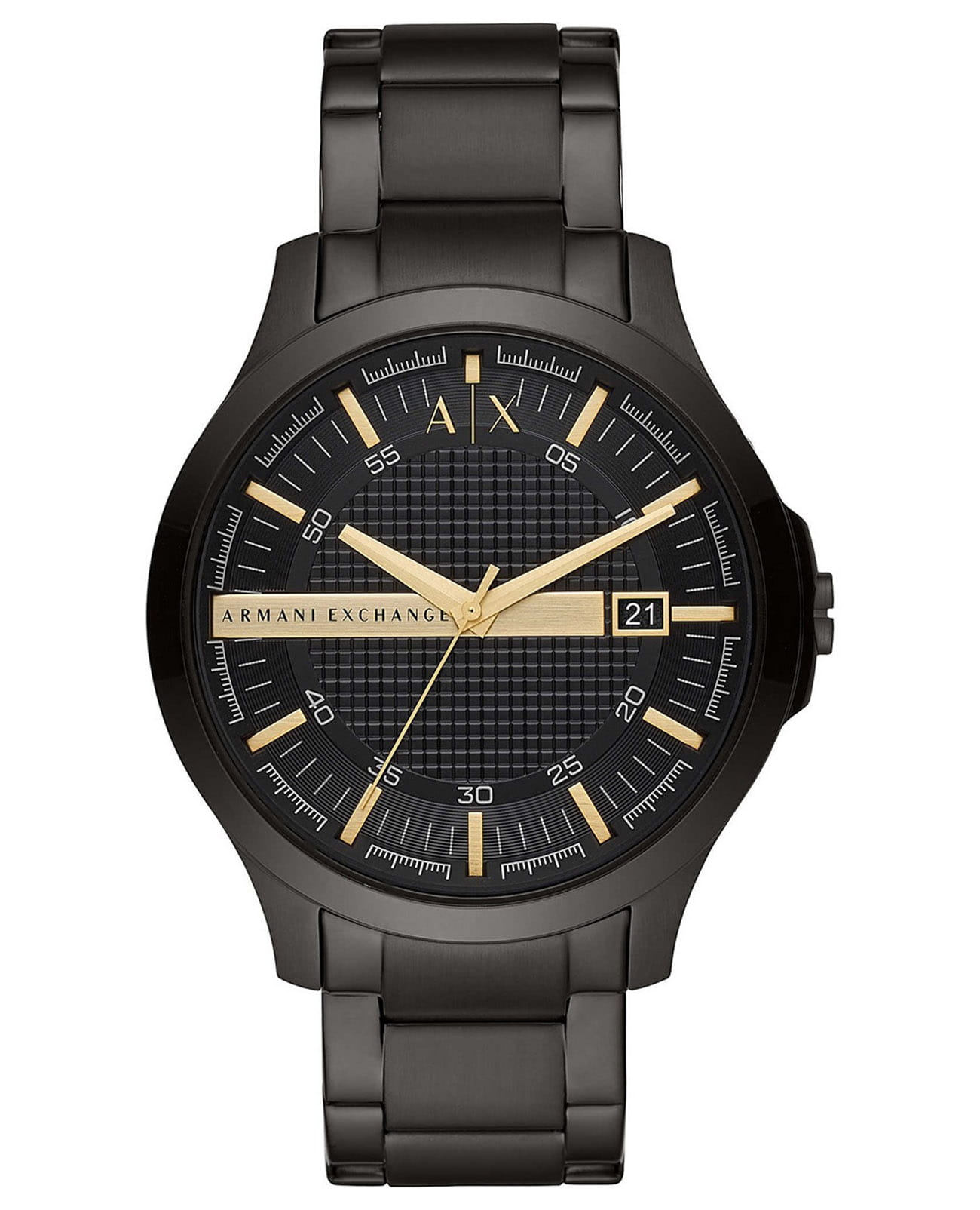 Armani Exchange Armani Exchange Cayde  AX2413  AX2413 кварцевые мужские часы черный циферблат, браслет сталь с ip покрытием — вид спереди