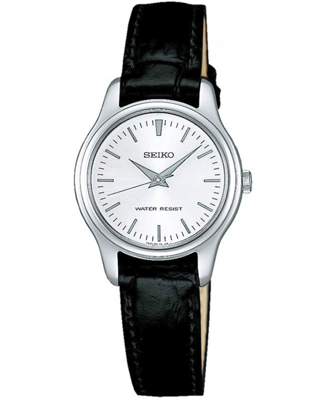 Seiko Seiko Spirit SSXP001  SSXP001 кварцевые женские часы серебристый циферблат, браслет кожаный — вид спереди