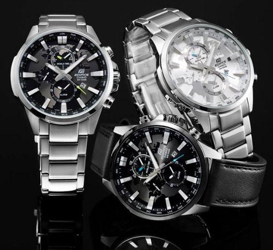 Casio Casio Edifice EFR-303D-7A, edifice япония мужские часы на браслете 18-каратное желтое золото боковой вид