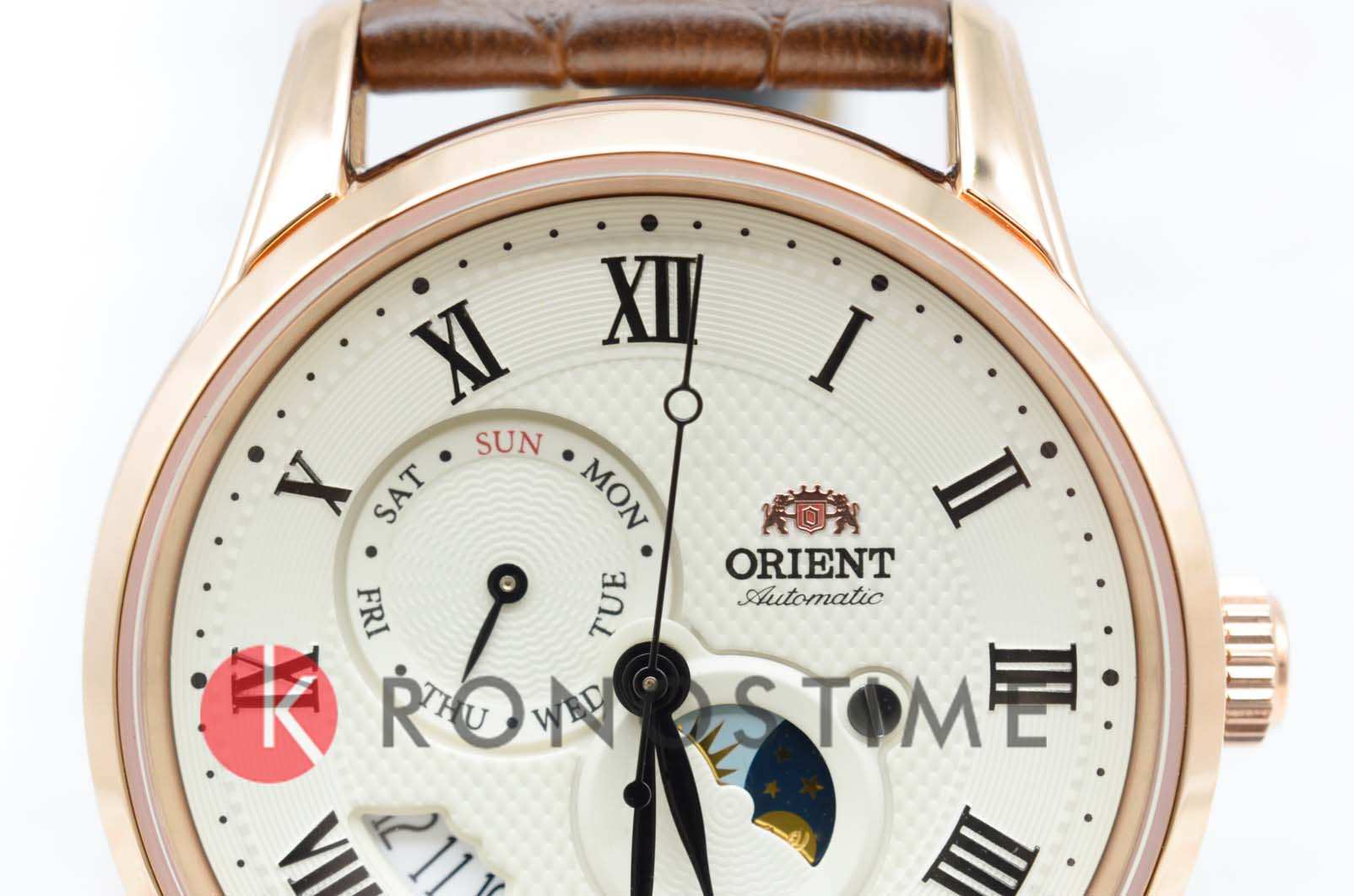 Orient Orient Sun & Moon RA-AK0007S (RN-AK0007S), sun and moon япония мужские часы на браслете кожаный боковой вид