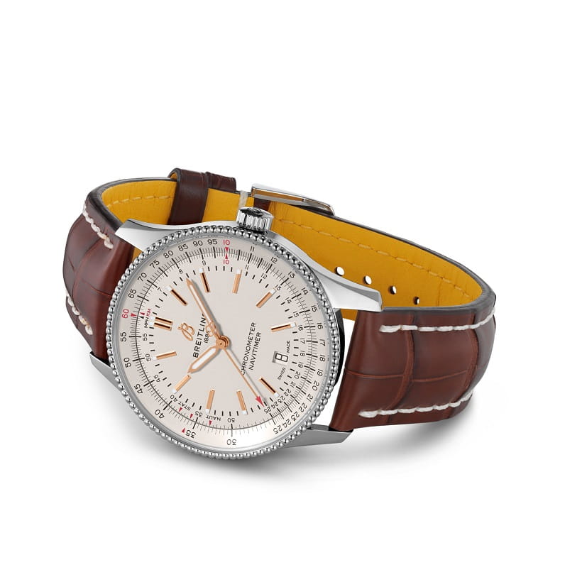 Breitling Breitling Navitimer Automatic 41 A17326211G1P1, navitimer швейцария мужские часы на браслете кожаный боковой вид