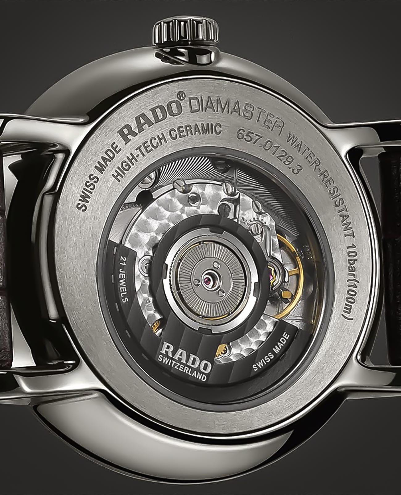 Rado Rado Diamaster R14129306, diamaster швейцария мужские часы на браслете кожаный боковой вид