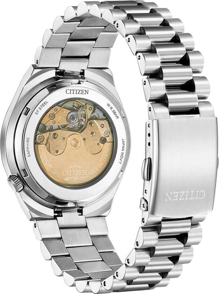 Citizen Citizen Tsuyosa NJ0150-81A механические мужские часы часы крупный план белый циферблата