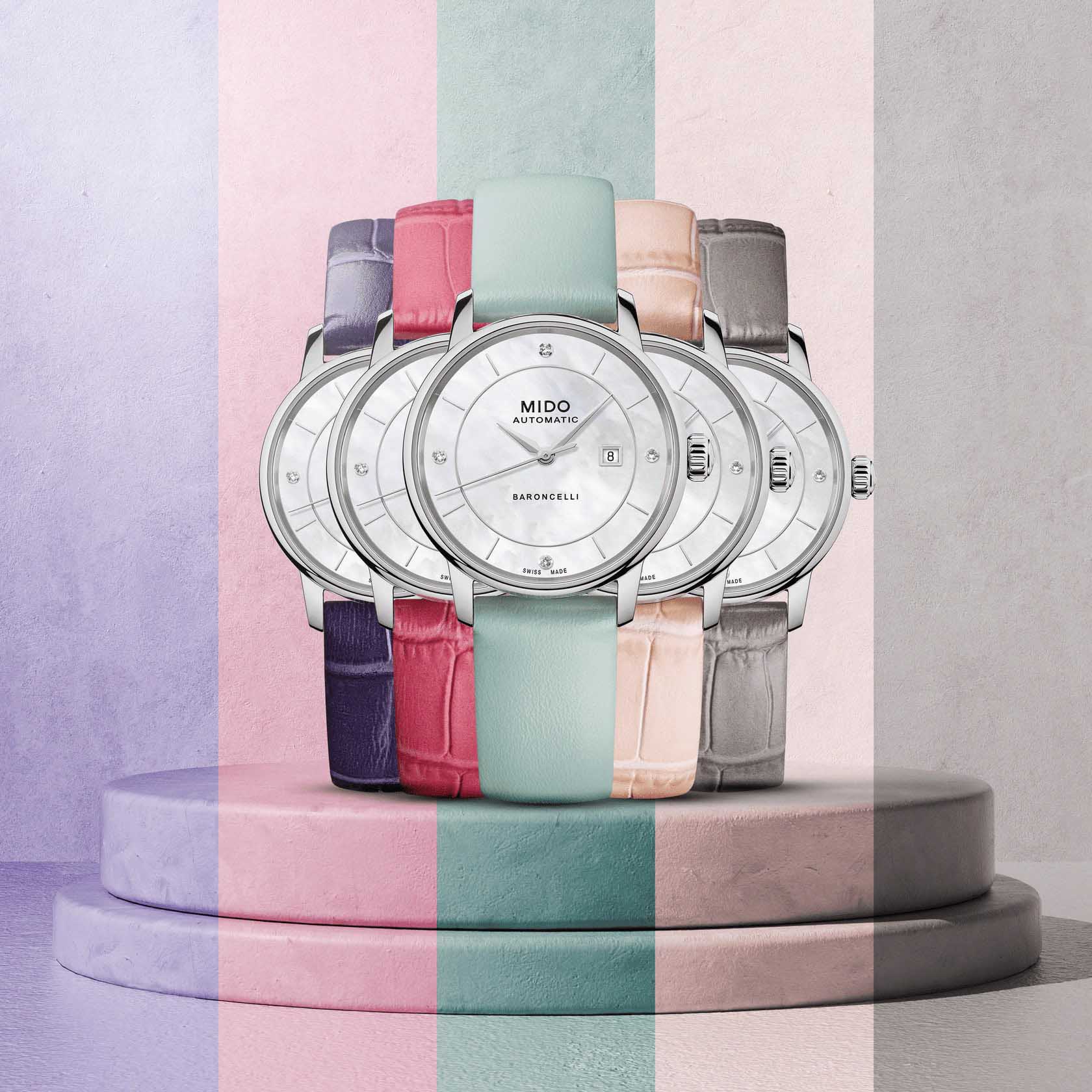 Mido Mido Baroncelli Signature Lady Colours M037.207.16.106.00 швейцария наручные женские часы заводная головка с логотипом Mido