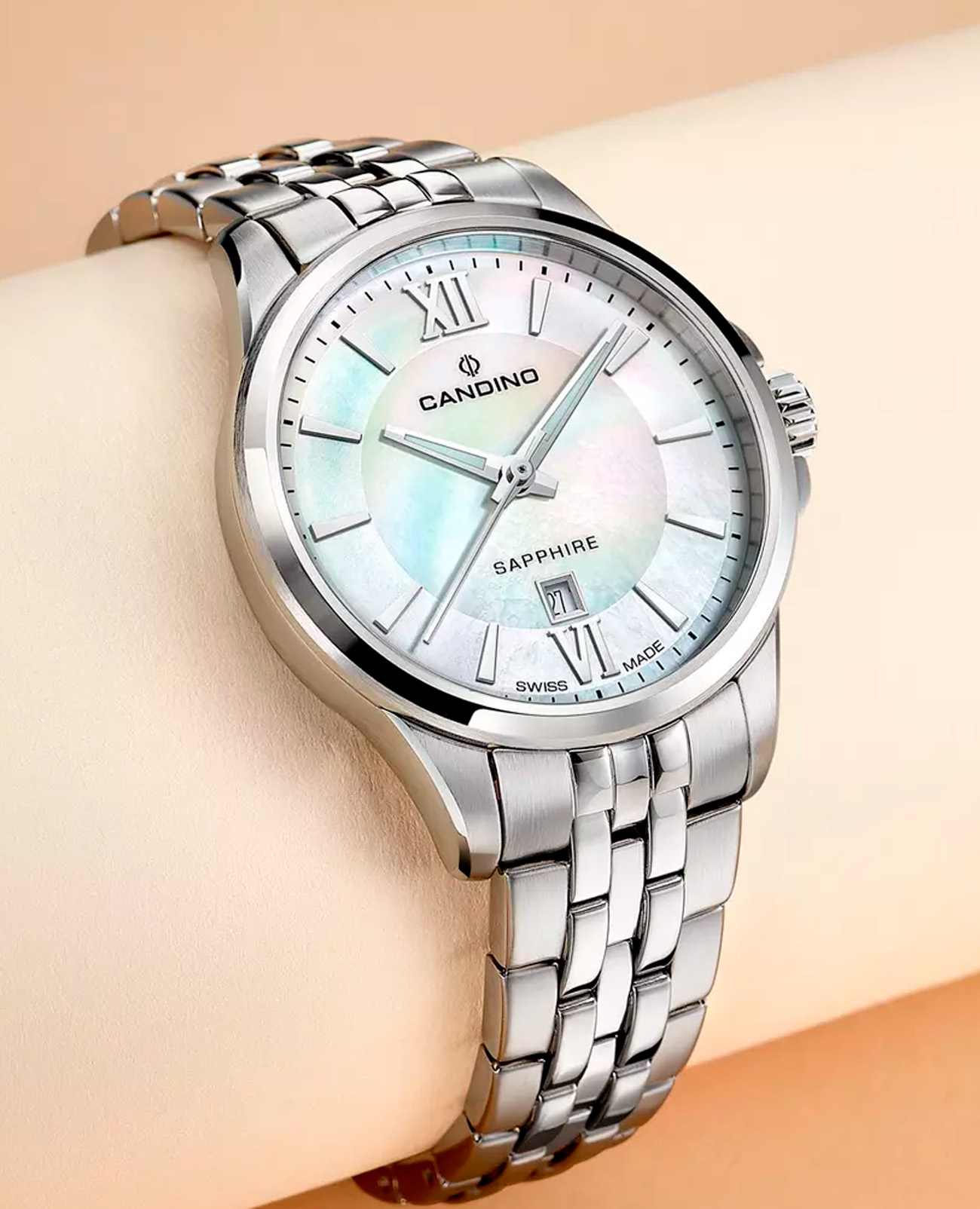 Candino Candino Lady Elegance Date C4766/6,  швейцария женские часы на браслете нержавеющая сталь боковой вид