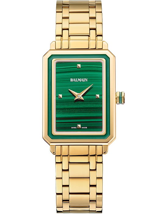 Balmain Balmain Eirini B4395.33.76  B4395.33.76 кварцевые женские часы зеленый циферблат, браслет нержавеющая сталь с pvd-покрытием — вид спереди