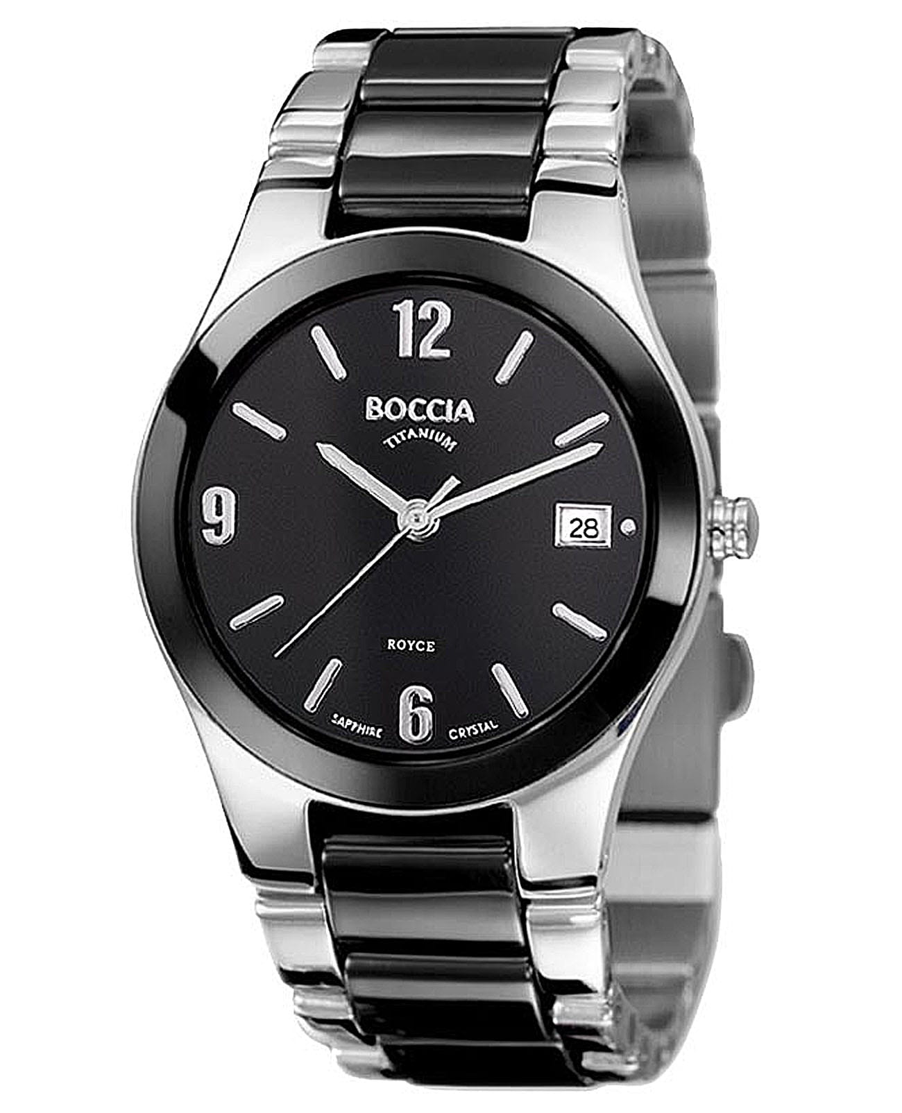 Boccia Titanium Boccia Titanium Circle-Oval 3189-02  3189-02 кварцевые женские часы черный циферблат, браслет титан + высокотехнологичная плазменная керамика — вид спереди