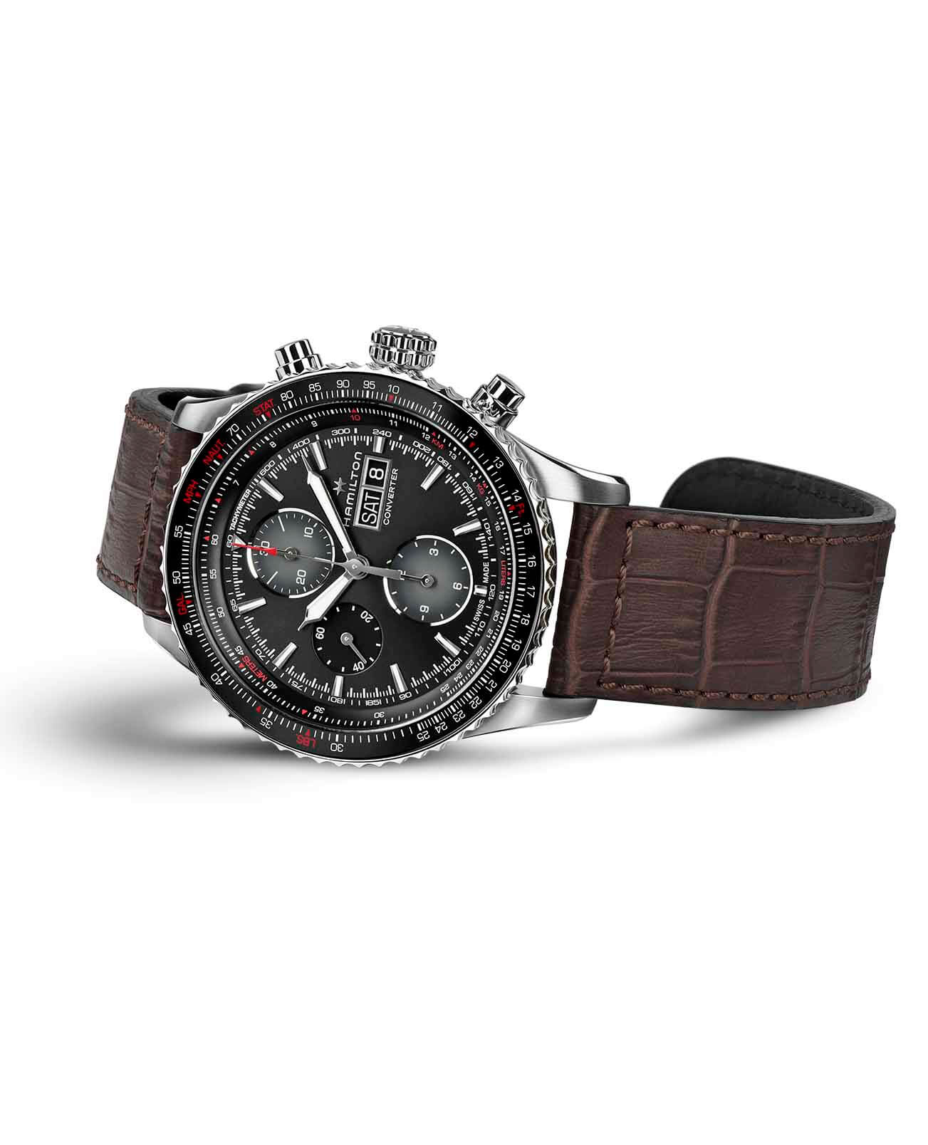 Hamilton Hamilton Khaki Aviation Converter H76726530 мужские часы черный циферблат на запястье